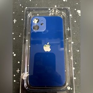 Replacement Back Glass Housing Cover For iPhone 12 regular blue color Big Hole